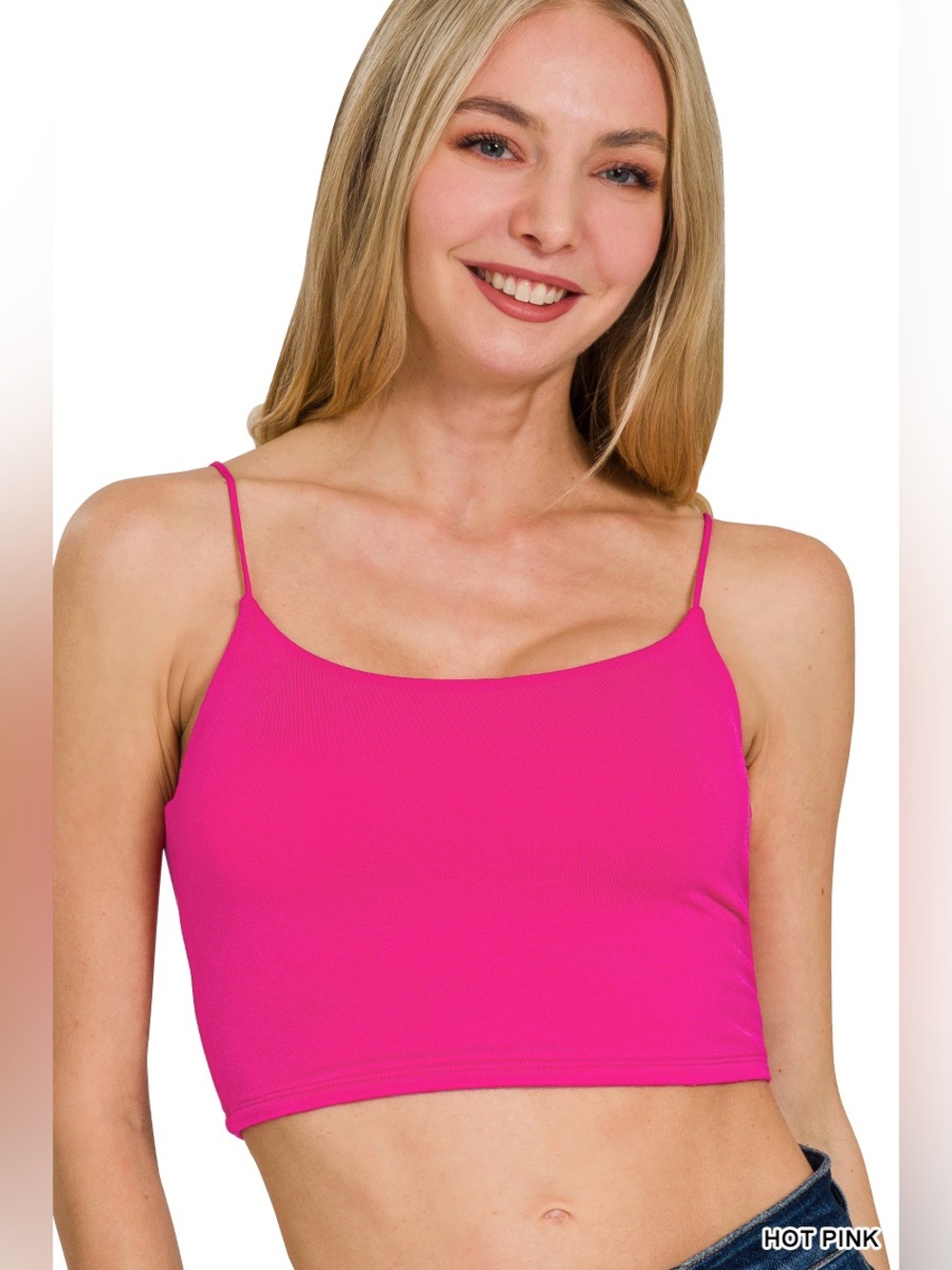 Zenana DOUBLE LAYERED SPAGHETTI BRA CAMI